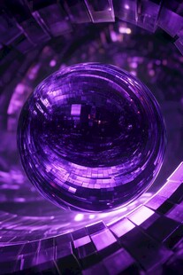 紫色炫彩球体的梦幻空间