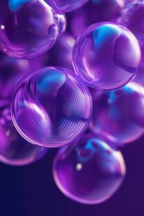 梦幻紫色泡泡特写