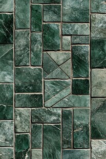 深绿几何拼贴瓷砖纹理