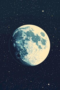 夜空中的皎洁大月亮