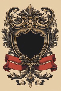 复古华丽盾牌装饰图案