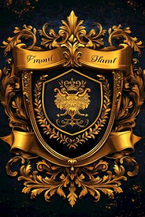 华丽复古金色盾牌徽章