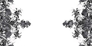 黑白复古对称花纹装饰图案