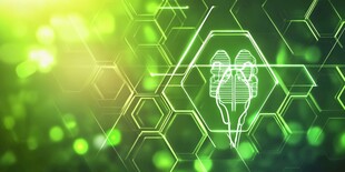 科技风绿色背景人物图案