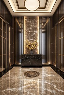 豪华中式电梯厅精致设计