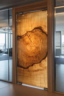 木质年轮玻璃隔断装饰