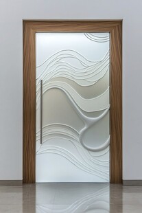 木质边框玻璃艺术门