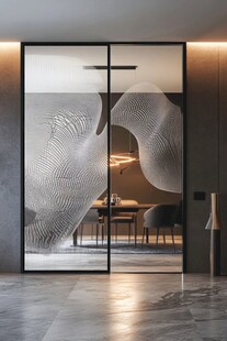 现代艺术玻璃隔断室内门