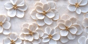 白色立体花朵装饰背景图