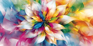 梦幻绚丽花朵抽象艺术图