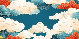 中式古典云纹背景图案