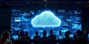 科技讲座上的云概念展示