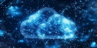 梦幻蓝色科技感云朵背景