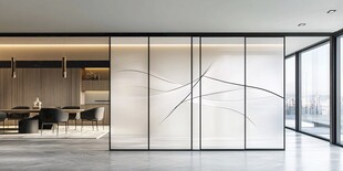 现代简约风玻璃隔断空间