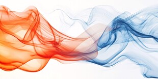 红蓝飘烟动感艺术画面