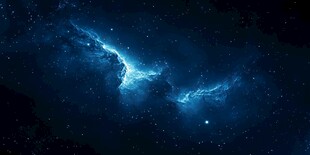 梦幻蓝色星云宇宙奇观