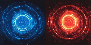 红蓝科技感圆形发光界面