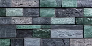 复古青灰色石砌墙面纹理