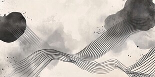 水墨抽象线条意境画