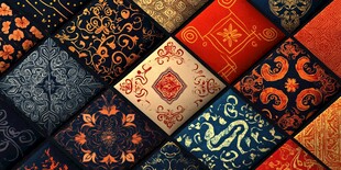 中式传统精美织物图案集