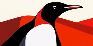 企鹅的几何风格艺术插画