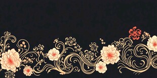 复古花卉边框装饰图案