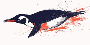 跃动的企鹅艺术插画