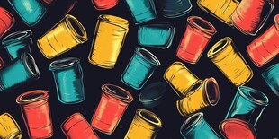 多彩油漆桶图案背景