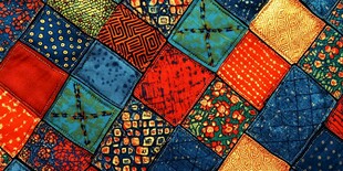 多彩拼布图案纹理展示