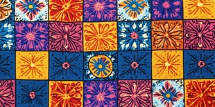 多彩几何花卉图案背景