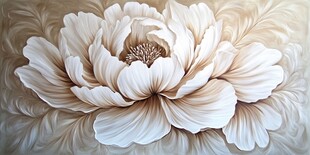 立体白牡丹精美花卉图案