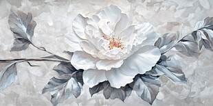 白色牡丹花卉艺术画作