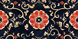 中式复古花卉纹样图案