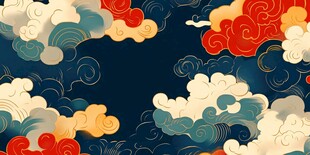 中式传统云纹吉祥背景图