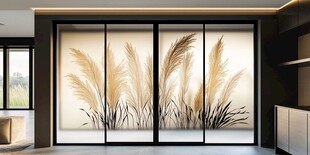 芦苇艺术玻璃隔断室内美景