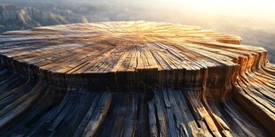 巨大树桩的震撼自然景象