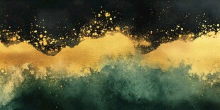 金色墨韵幻彩抽象背景图