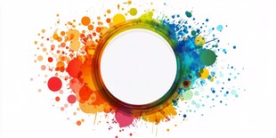 彩色泼墨圆形空白艺术背景