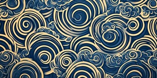 中式海浪纹精美图案背景