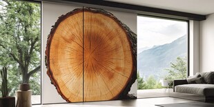 原木风隔断打造自然家居