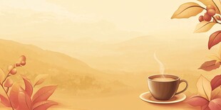 秋日山间的静谧咖啡时光