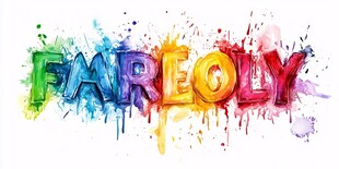 彩色水彩风格文字 FAREOLY