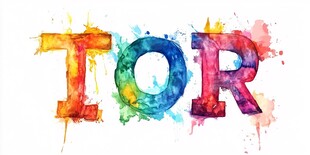 彩色水彩风TOR字母