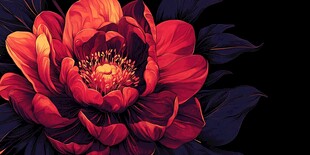 绚丽绽放的红色梦幻花朵