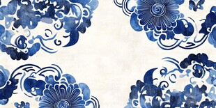 青花瓷花卉图案纹理背景