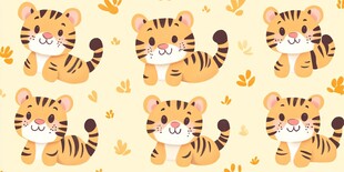 可爱萌趣小老虎图案背景