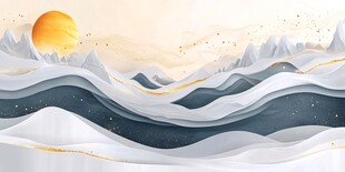 日出下的山海诗意景观