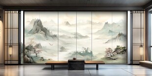 中式山水意境客厅装饰画