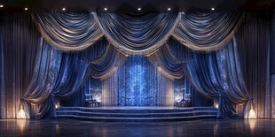 梦幻蓝色系奢华舞台场景