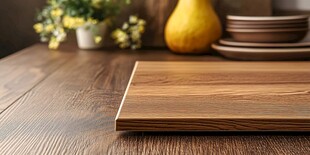 木质砧板与温馨厨房摆件